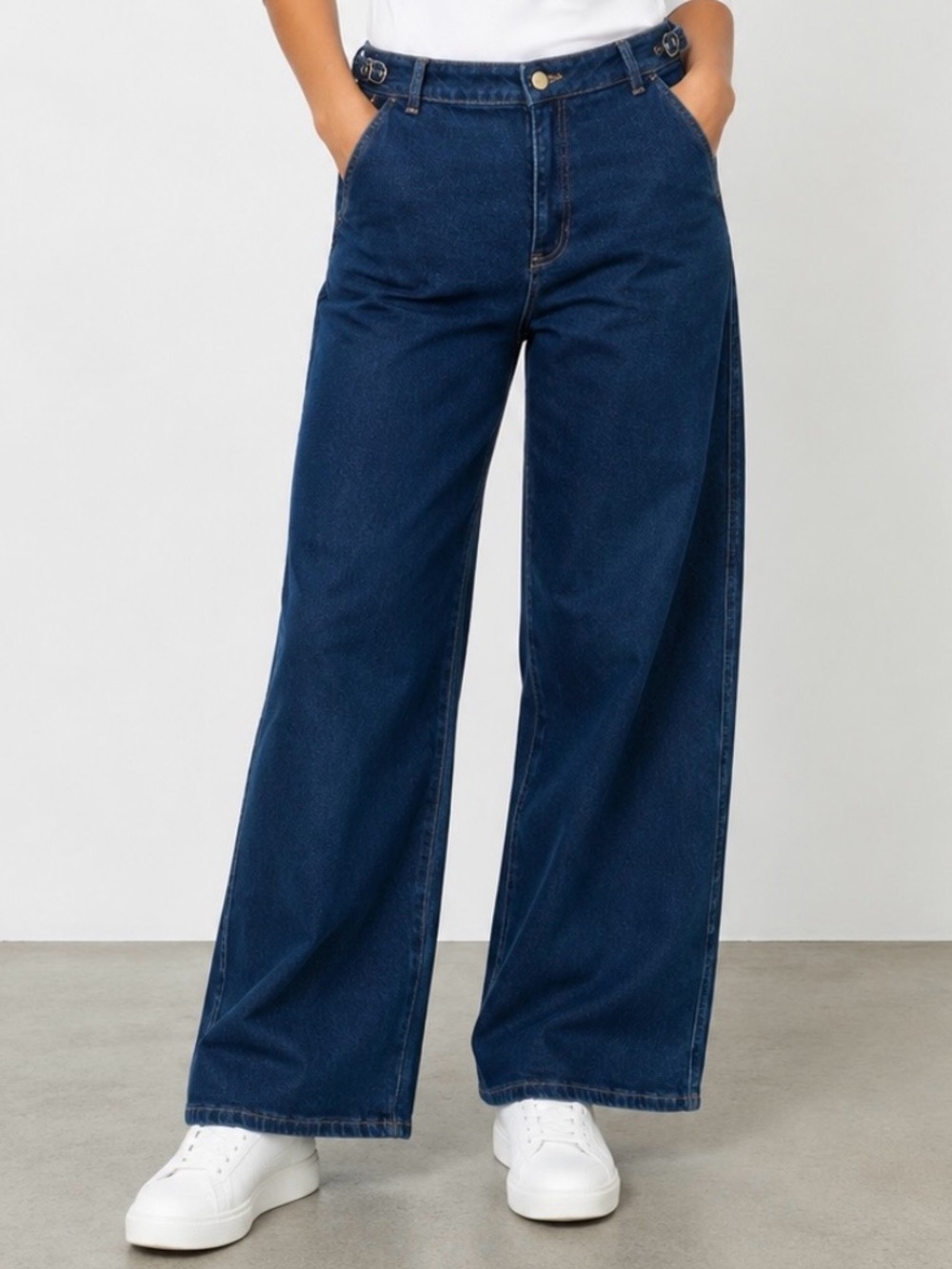 Michael Kors Selma Wide Leg High-Rise Indigo Jeans 8 NWT